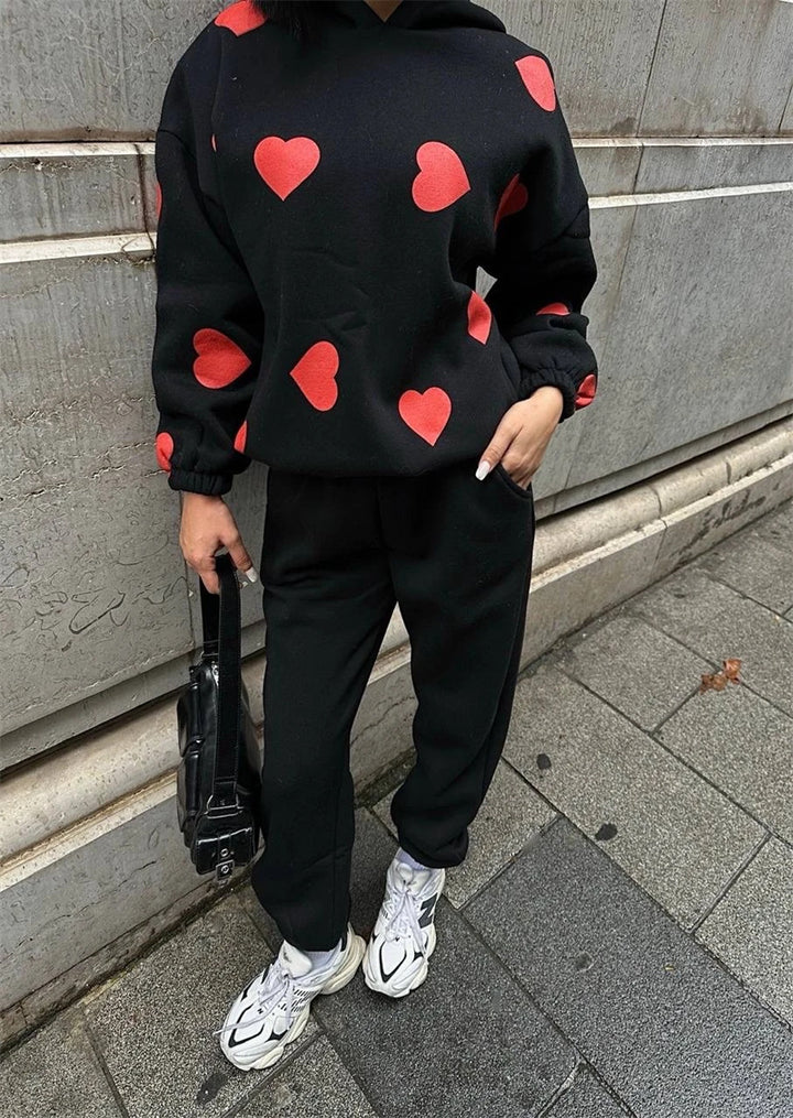 Kvinnors Mysig Huvtröja och Joggingbyxor Set Mirla-Eva Jonsson