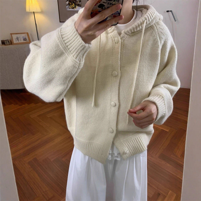 Kvinnors Mysig Oversized Kofta med Huva och Knappar Mirla-Eva Jonsson