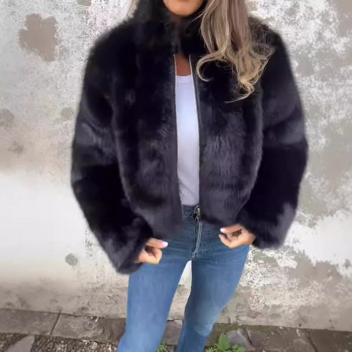 Kvinnors Mysiga Fleecejacka med Hög Krage Mirla-Eva Jonsson