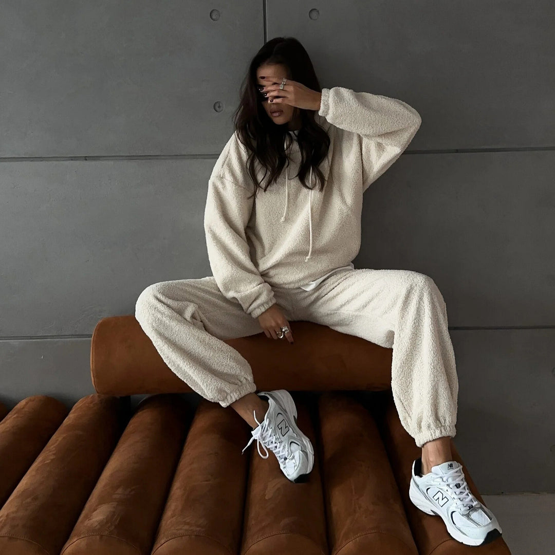 Kvinnors Mysiga Fritidsset gjort av Mjuk Fleece Mirla-Eva Jonsson