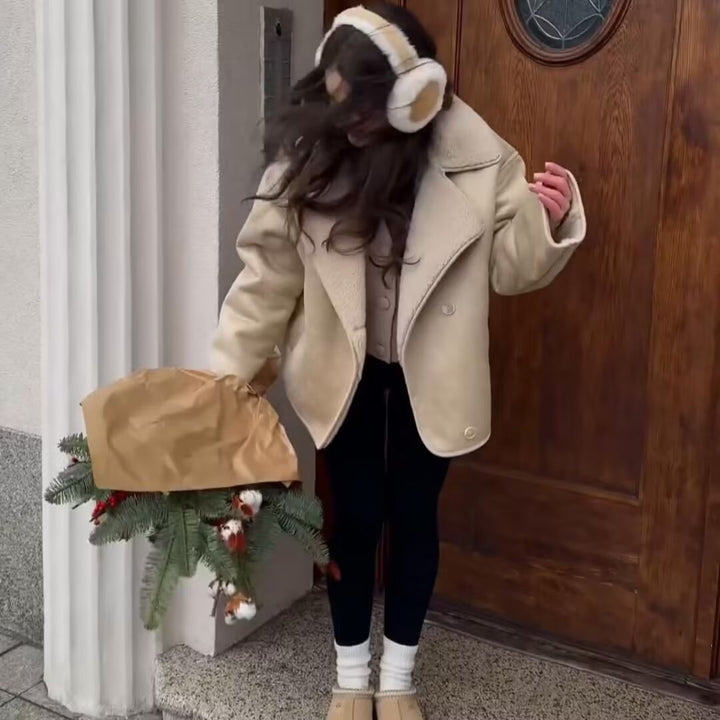 Kvinnors Mysiga Jacka med Fuskpäls Krage Mirla-Eva Jonsson