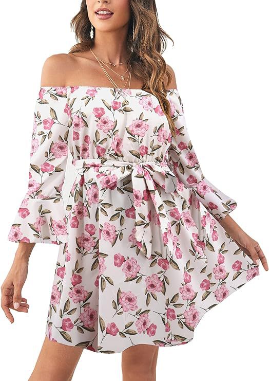 Kvinnors Off-Shoulder Klänning med Färgglad Mönster Mirla-Eva Jonsson