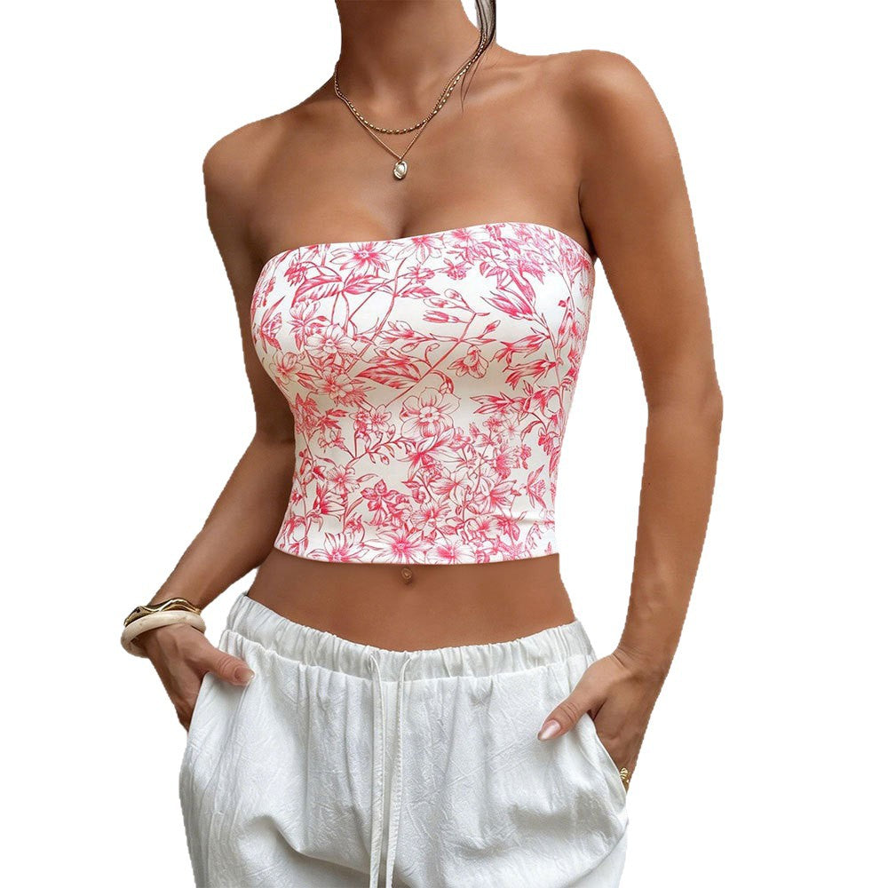 Kvinnors Opaque Crop Top med blommönster Mirla-Eva Jonsson