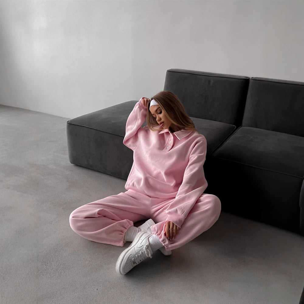Kvinnors Oversize Joggingdräkt med Bekväm Passform och Hög Krage Mirla-Eva Jonsson