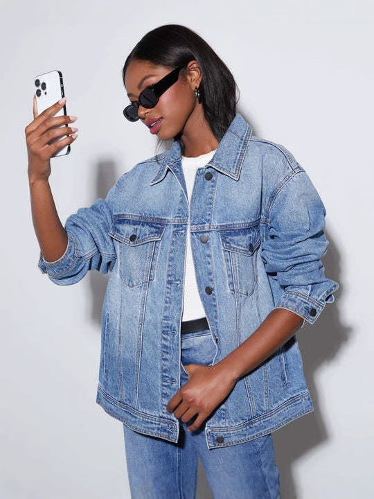 Kvinnors Oversized Denim Jacka Mirla-Eva Jonsson