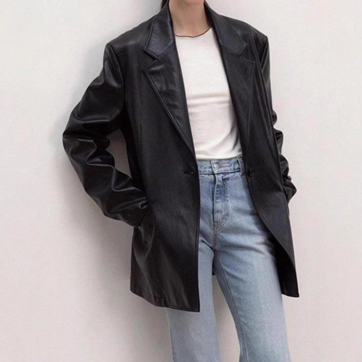 Kvinnors Oversized Faux Skinn Blazer Mirla-Eva Jonsson