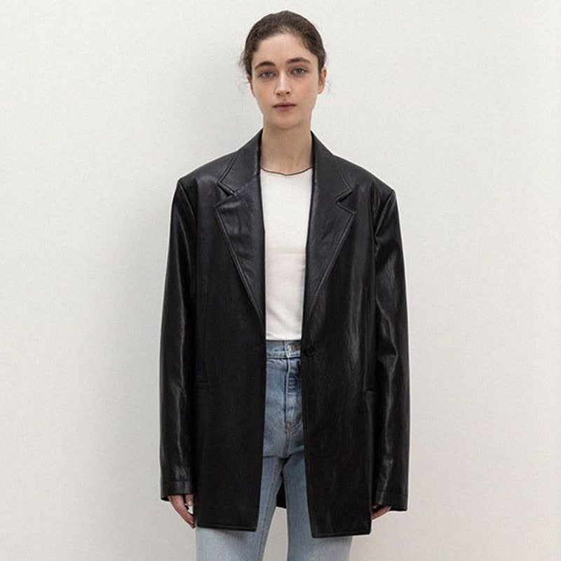 Kvinnors Oversized Faux Skinn Blazer Mirla-Eva Jonsson