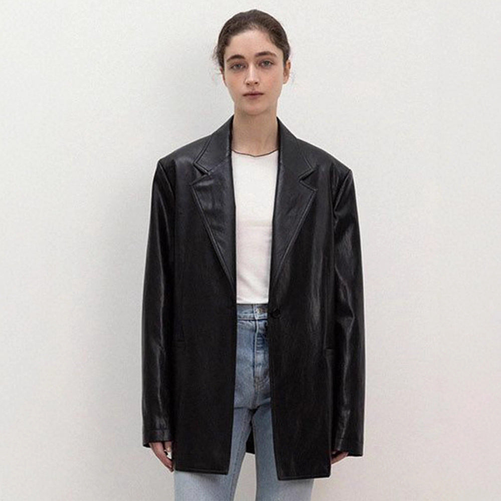 Kvinnors Oversized Faux Skinn Blazer Mirla-Eva Jonsson