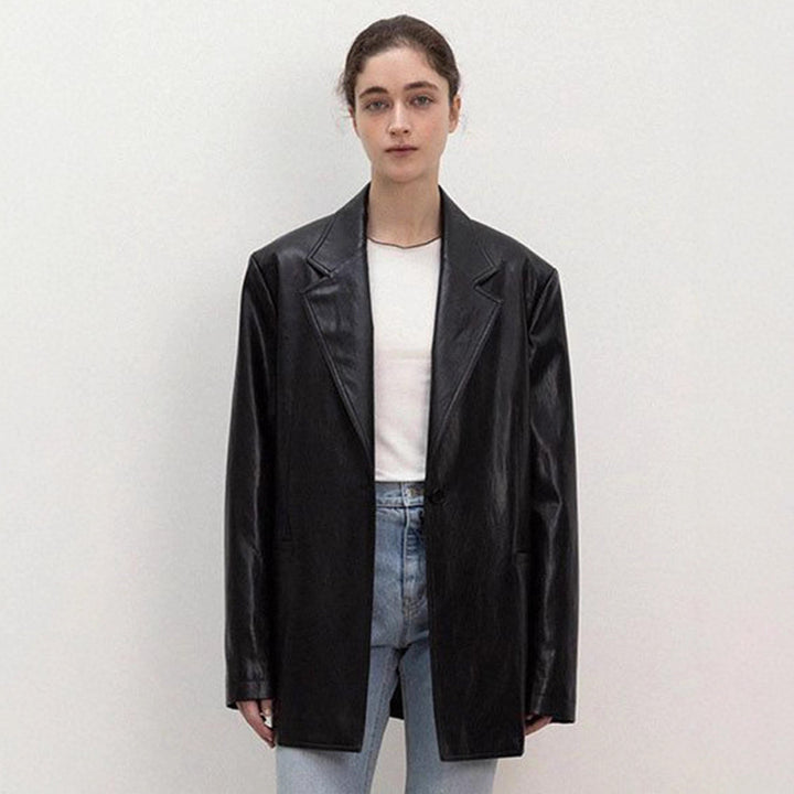 Kvinnors Oversized Faux Skinn Blazer Mirla-Eva Jonsson