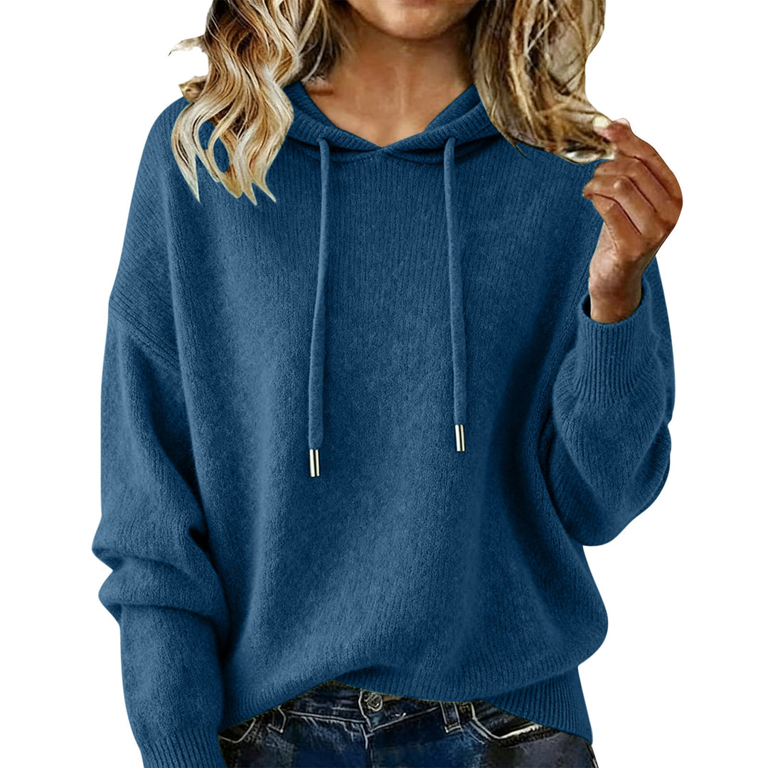 Kvinnors Oversized Hoodie Sweatshirt med Texturerad Design och Dragsko Mirla-Eva Jonsson