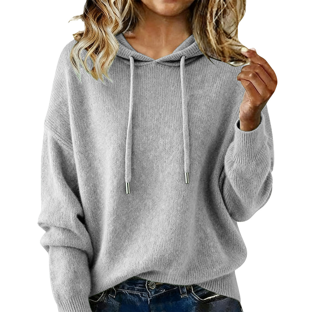 Kvinnors Oversized Hoodie Sweatshirt med Texturerad Design och Dragsko Mirla-Eva Jonsson