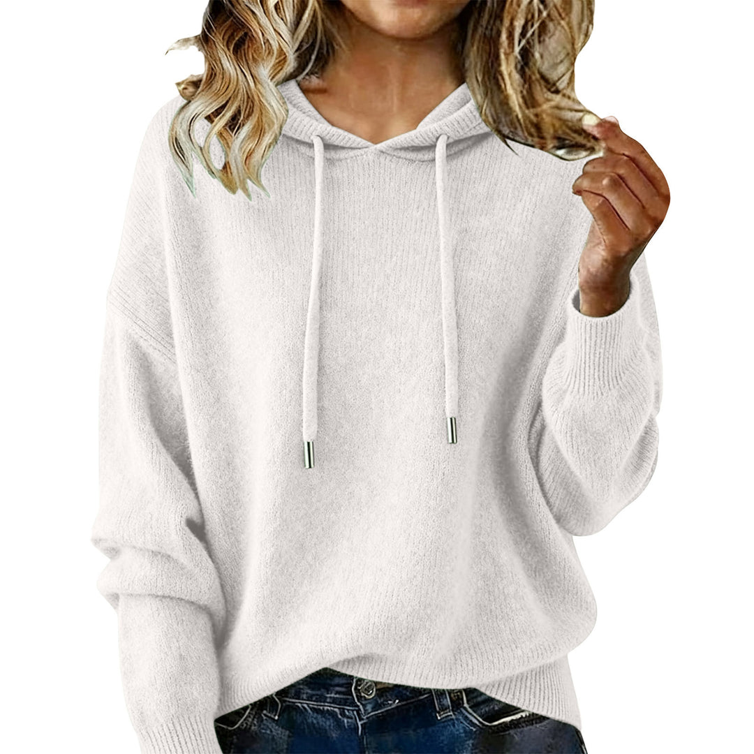 Kvinnors Oversized Hoodie Sweatshirt med Texturerad Design och Dragsko Mirla-Eva Jonsson
