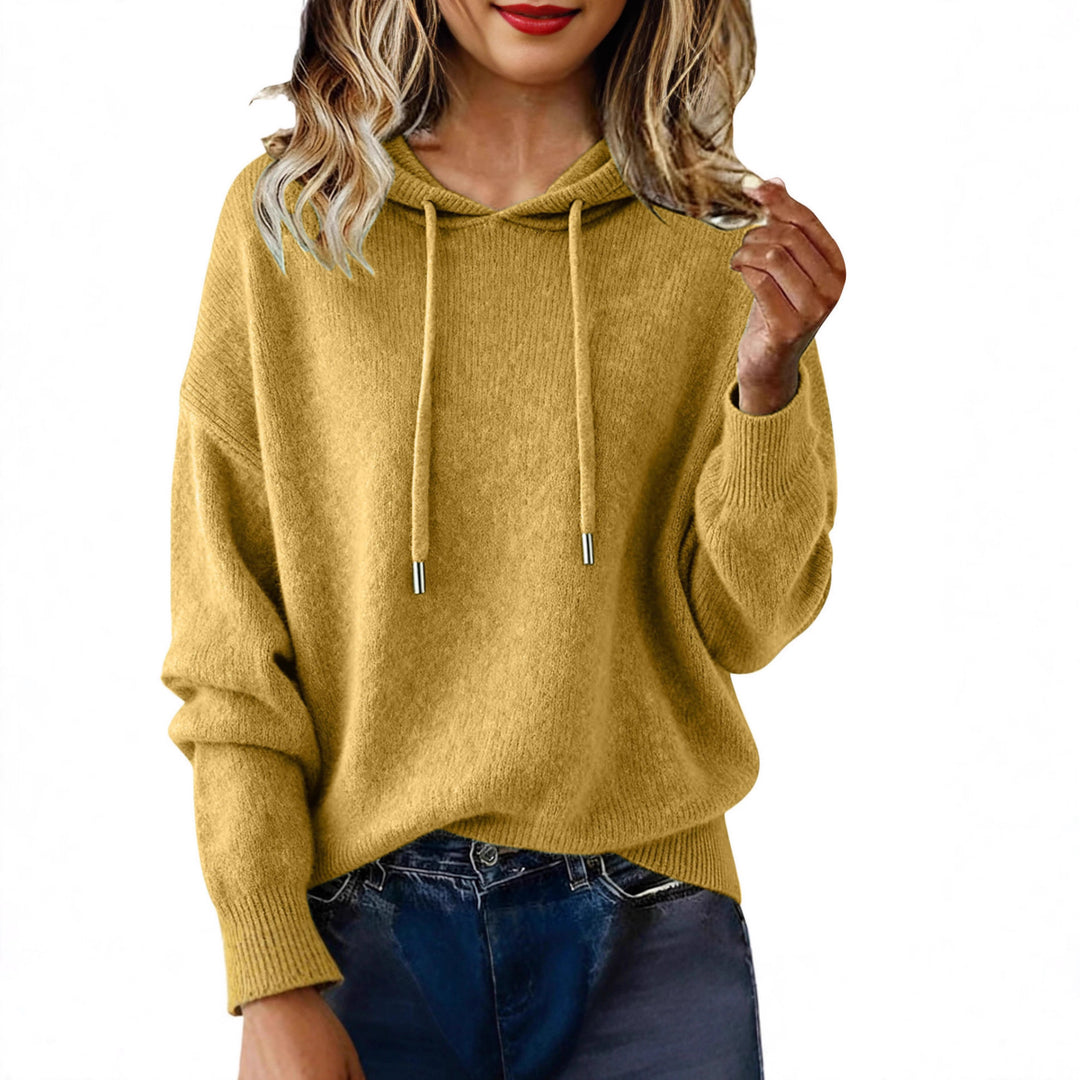 Kvinnors Oversized Hoodie Sweatshirt med Texturerad Design och Dragsko Mirla-Eva Jonsson