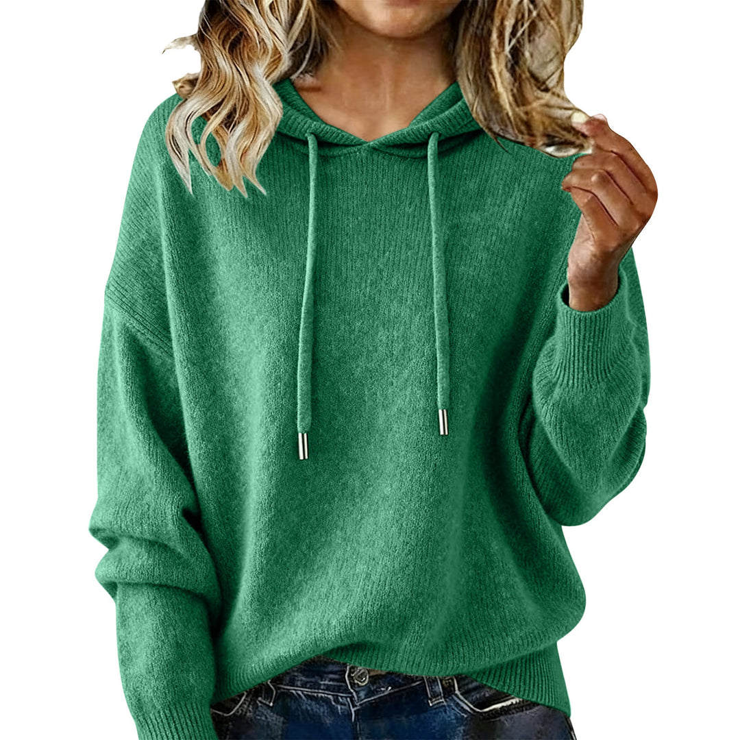 Kvinnors Oversized Hoodie Sweatshirt med Texturerad Design och Dragsko Mirla-Eva Jonsson