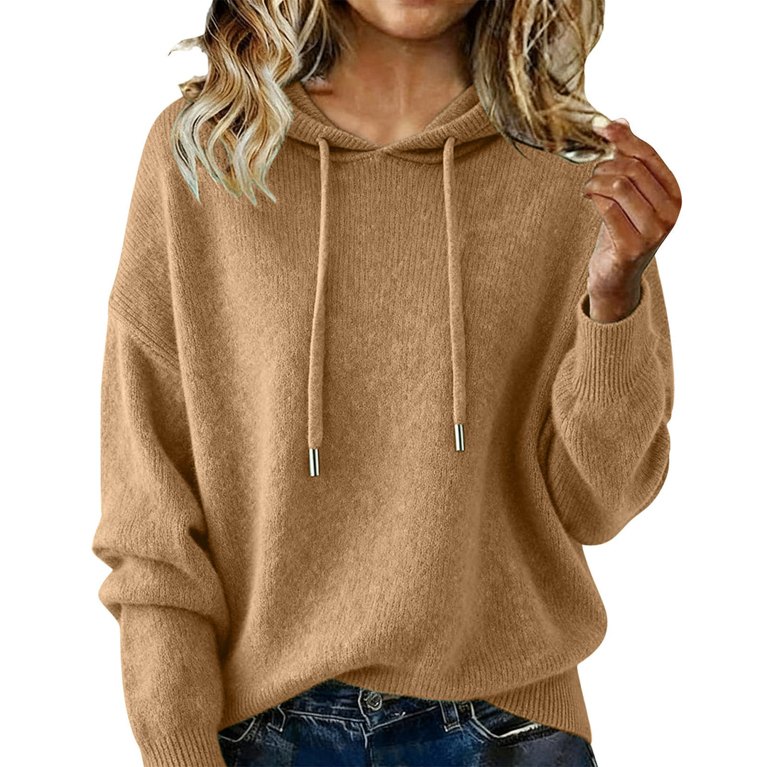 Kvinnors Oversized Hoodie Sweatshirt med Texturerad Design och Dragsko Mirla-Eva Jonsson