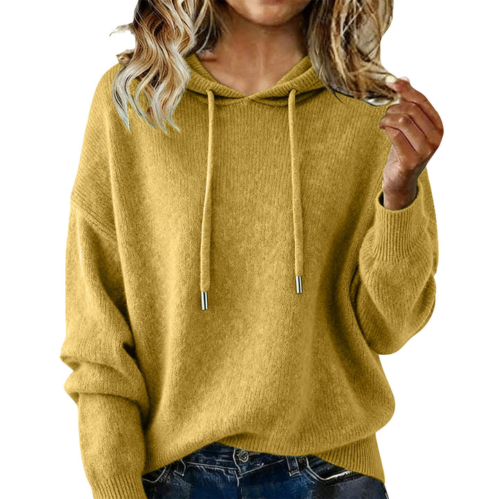 Kvinnors Oversized Hoodie Sweatshirt med Texturerad Design och Dragsko Mirla-Eva Jonsson