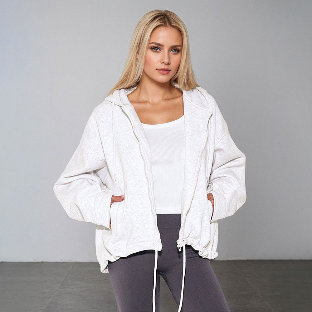 Kvinnors Oversized Hoodie med Dragsko och Sidofickor Mirla-Eva Jonsson