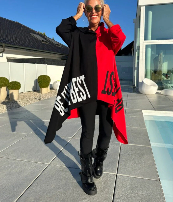 Kvinnors Oversized Hoodie med Kontrasterande Element Mirla-Eva Jonsson