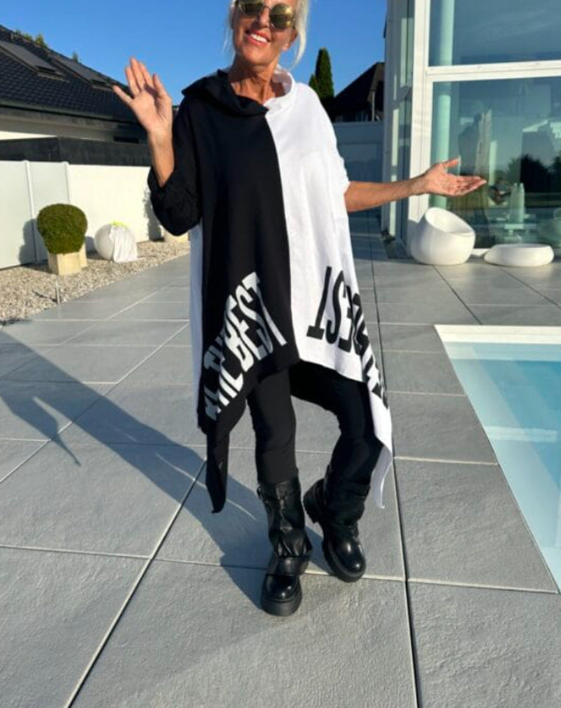 Kvinnors Oversized Hoodie med Kontrasterande Element Mirla-Eva Jonsson