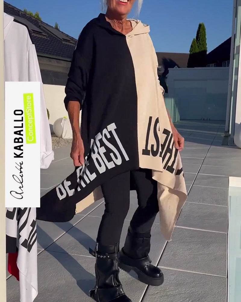 Kvinnors Oversized Hoodie med Kontrasterande Element Mirla-Eva Jonsson