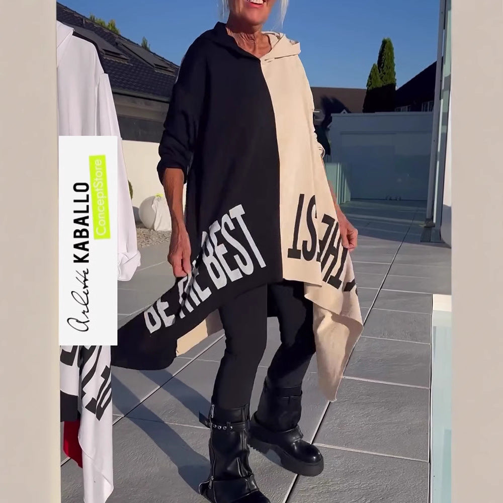 Kvinnors Oversized Hoodie med Kontrasterande Element Mirla-Eva Jonsson