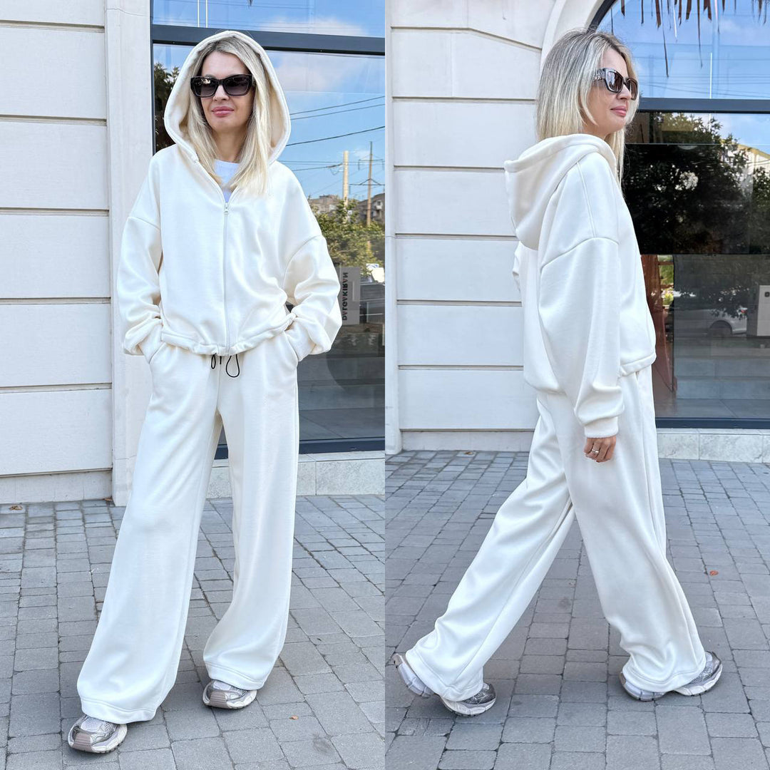 Kvinnors Oversized Hoodie och Vida Byxor Set Mirlaigt-Eva Jonsson