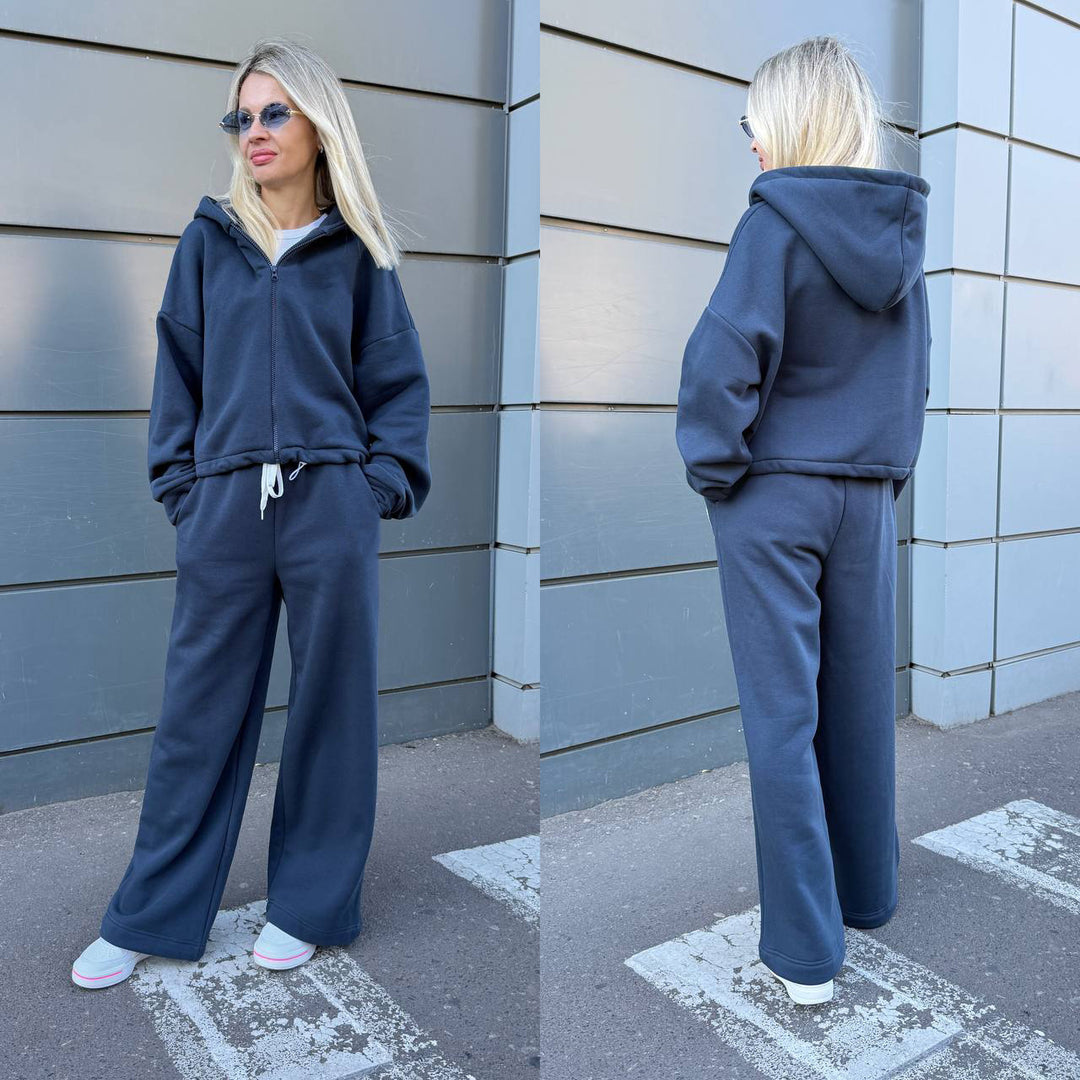 Kvinnors Oversized Hoodie och Vida Byxor Set Mirlaigt-Eva Jonsson