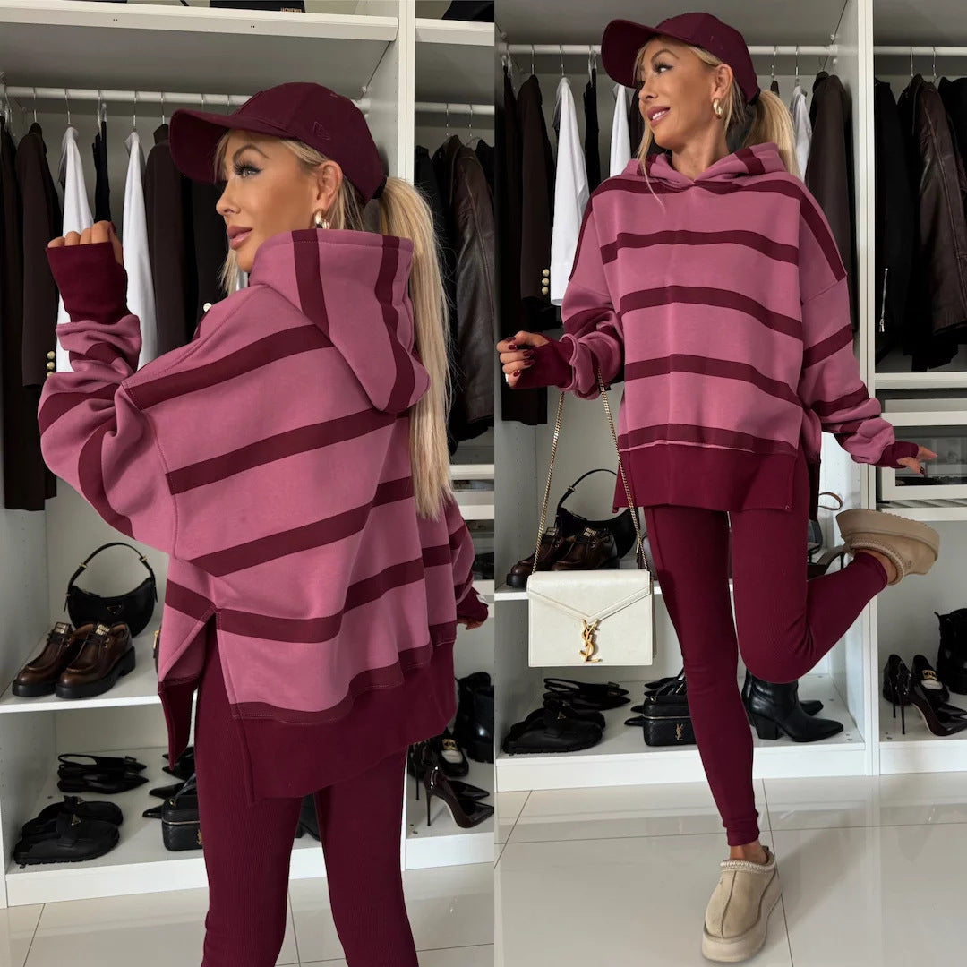 Kvinnors Oversized Hoodtröja i Leopardmönster Mirla-Eva Jonsson