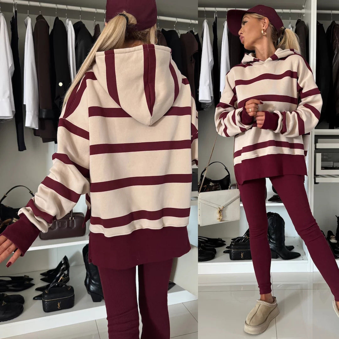 Kvinnors Oversized Hoodtröja i Leopardmönster Mirla-Eva Jonsson