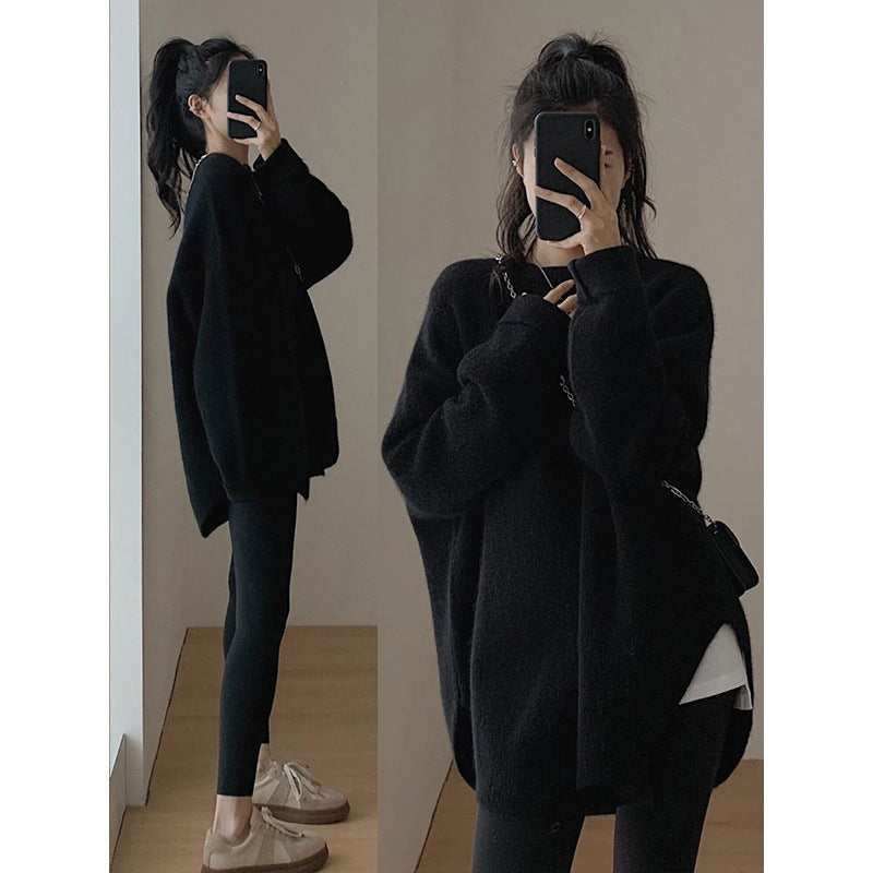 Kvinnors Oversized Mysig Tröja med Texturerad Yta och Avslappnad Skärning Mirla-Eva Jonsson