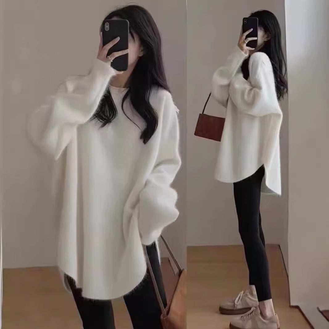 Kvinnors Oversized Mysig Tröja med Texturerad Yta och Avslappnad Skärning Mirla-Eva Jonsson