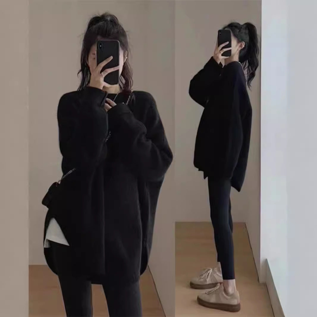 Kvinnors Oversized Mysig Tröja med Texturerad Yta och Avslappnad Skärning Mirla-Eva Jonsson