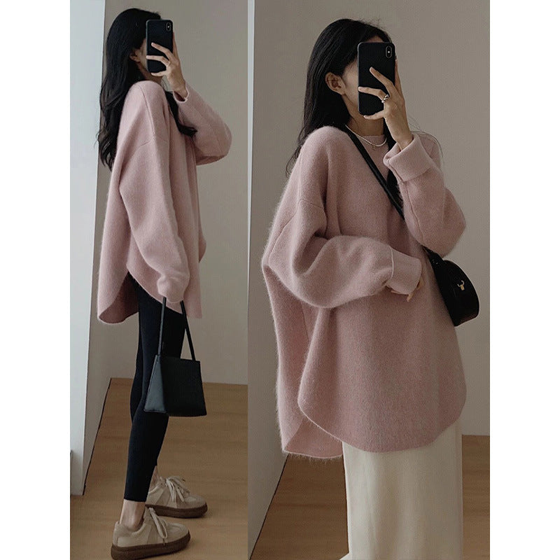 Kvinnors Oversized Mysig Tröja med Texturerad Yta och Avslappnad Skärning Mirla-Eva Jonsson