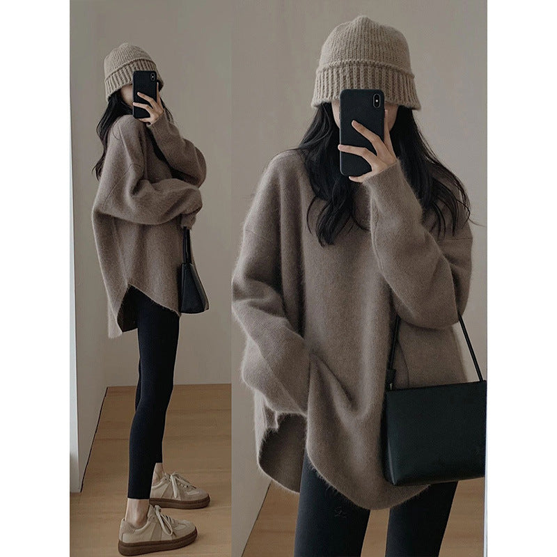 Kvinnors Oversized Mysig Tröja med Texturerad Yta och Avslappnad Skärning Mirla-Eva Jonsson