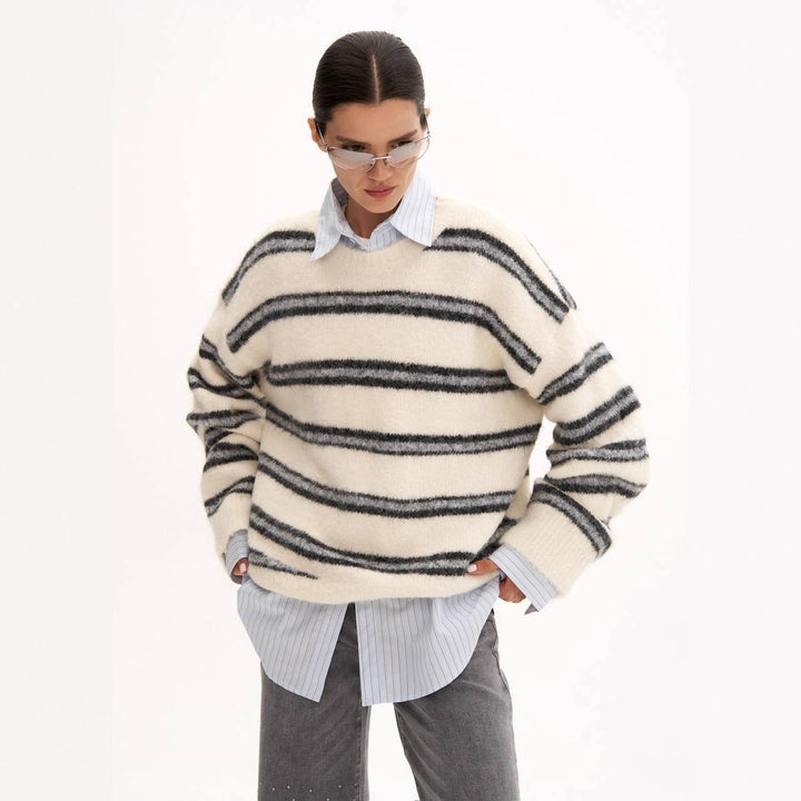 Kvinnors Oversized Randig Tröja gjord av mjukt material Mirla-Eva Jonsson