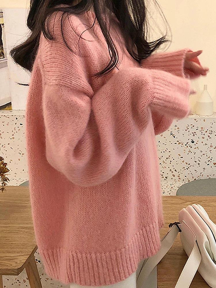 Kvinnors Oversized Stickad Tröja med Ribbade Detaljer Mirla-Eva Jonsson