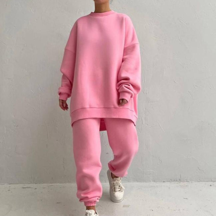 Kvinnors Oversized Sweatset med Hög Krage och Avslappnad Passform-Eva Jonsson