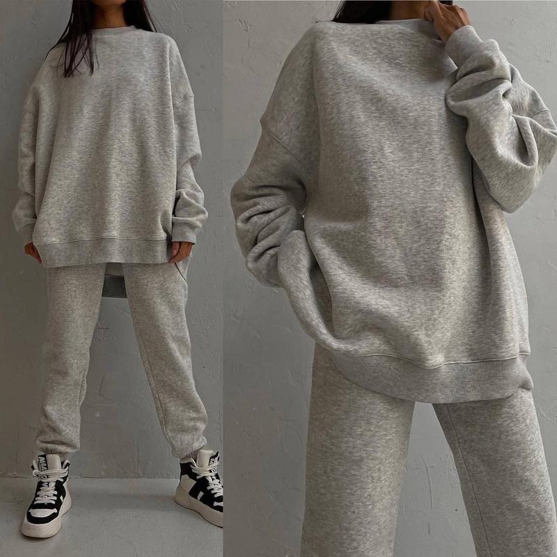Kvinnors Oversized Sweatset med Hög Krage och Avslappnad Passform-Eva Jonsson