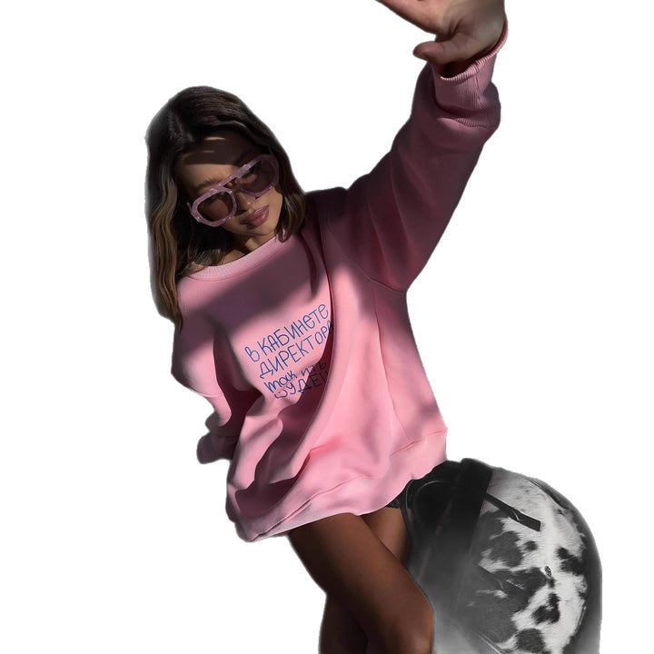 Kvinnors Oversized Sweatshirt med Kreativ Text Mirla-Eva Jonsson