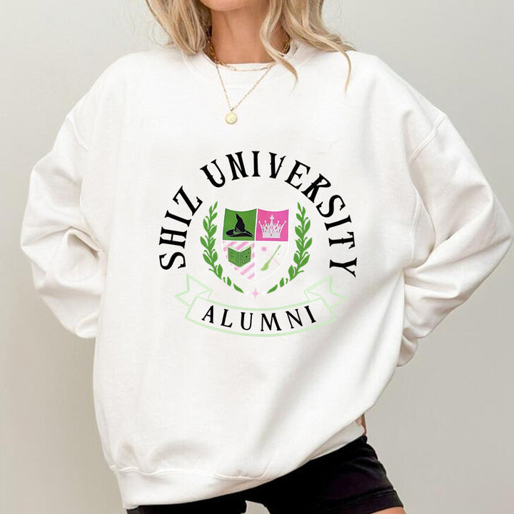 Kvinnors Oversized Sweatshirt med Universitetsemblem och Avslappnad Skärning Mirla-Eva Jonsson