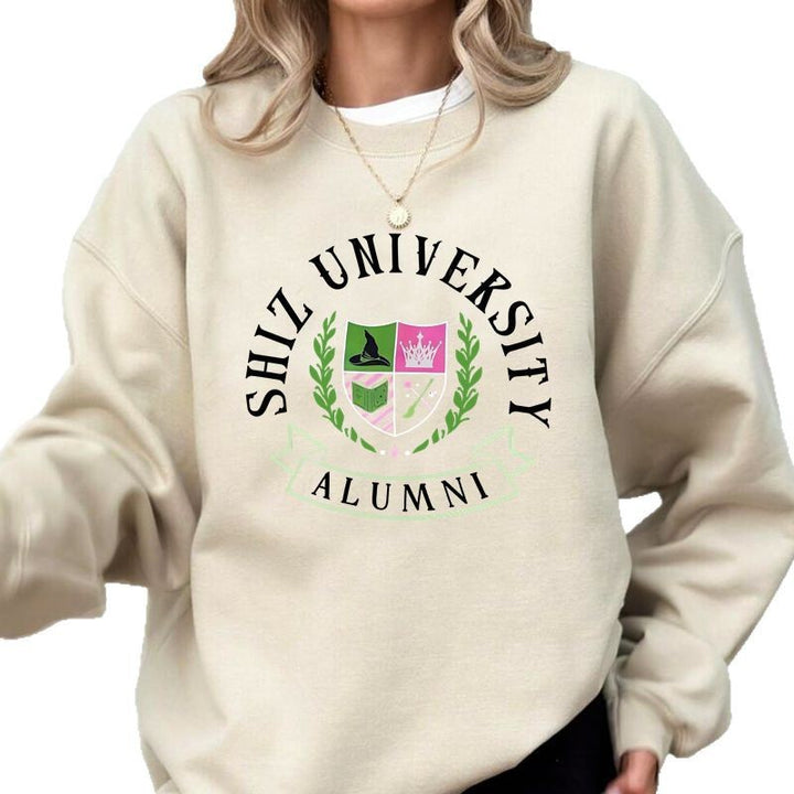 Kvinnors Oversized Sweatshirt med Universitetsemblem och Avslappnad Skärning Mirla-Eva Jonsson