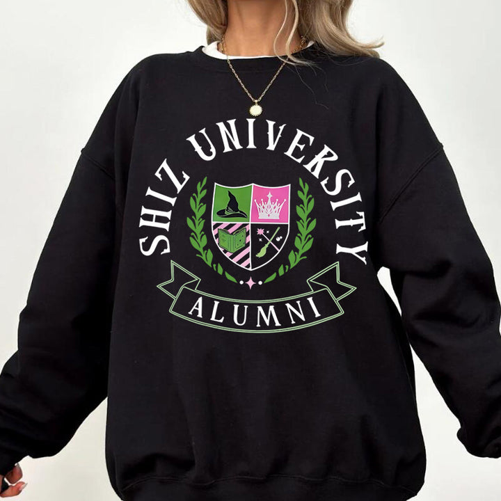 Kvinnors Oversized Sweatshirt med Universitetsemblem och Avslappnad Skärning Mirla-Eva Jonsson