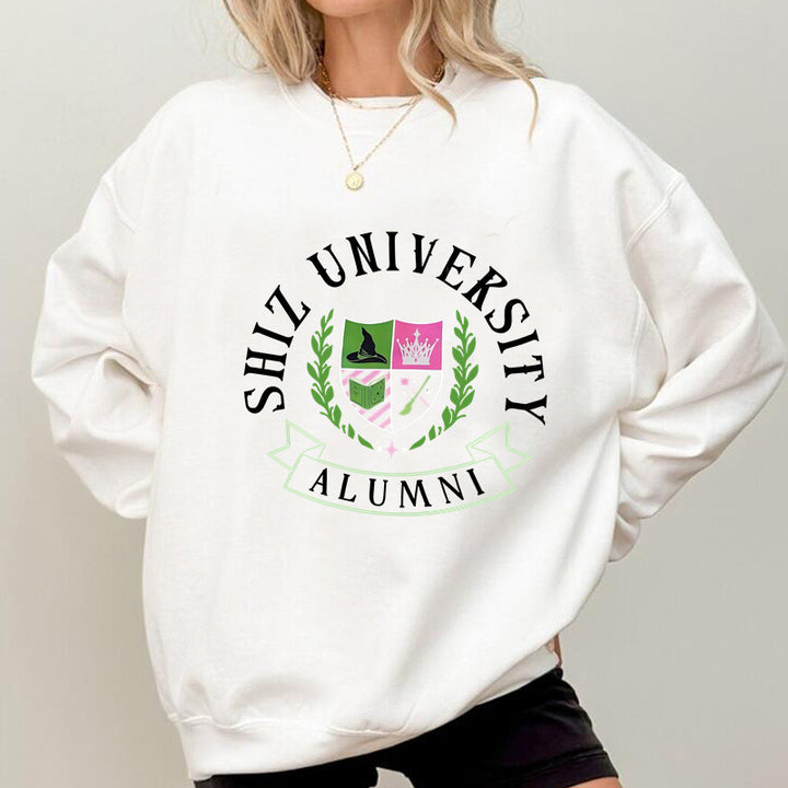 Kvinnors Oversized Sweatshirt med Universitetsemblem och Avslappnad Skärning Mirla-Eva Jonsson