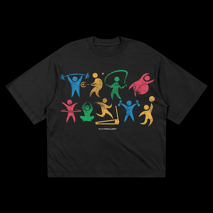 Kvinnors Oversized T-shirt med Dynamisk Sportdesign Mirla-Eva Jonsson