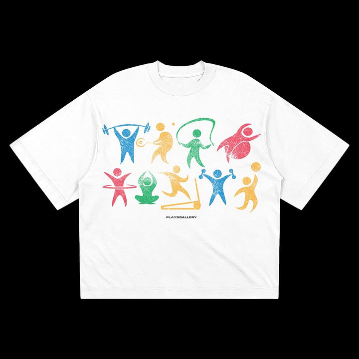 Kvinnors Oversized T-shirt med Dynamisk Sportdesign Mirla-Eva Jonsson