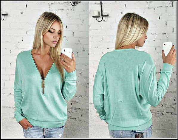 Kvinnors Oversized Tröja med Modern Dragkedja Mirla-Eva Jonsson