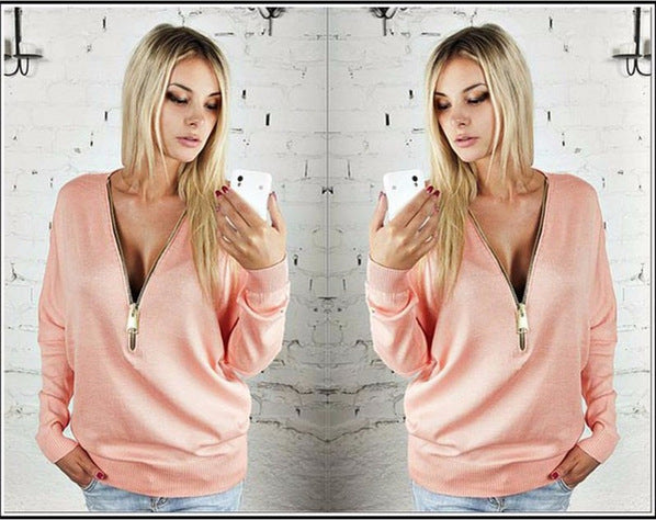 Kvinnors Oversized Tröja med Modern Dragkedja Mirla-Eva Jonsson