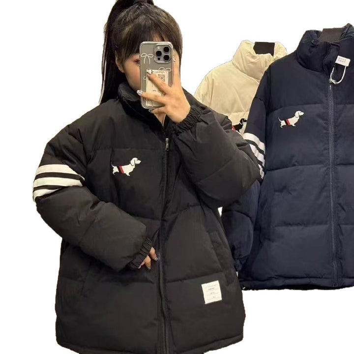 Kvinnors Oversized Vinterjacka med Stickat Mönster Mirla-Eva Jonsson