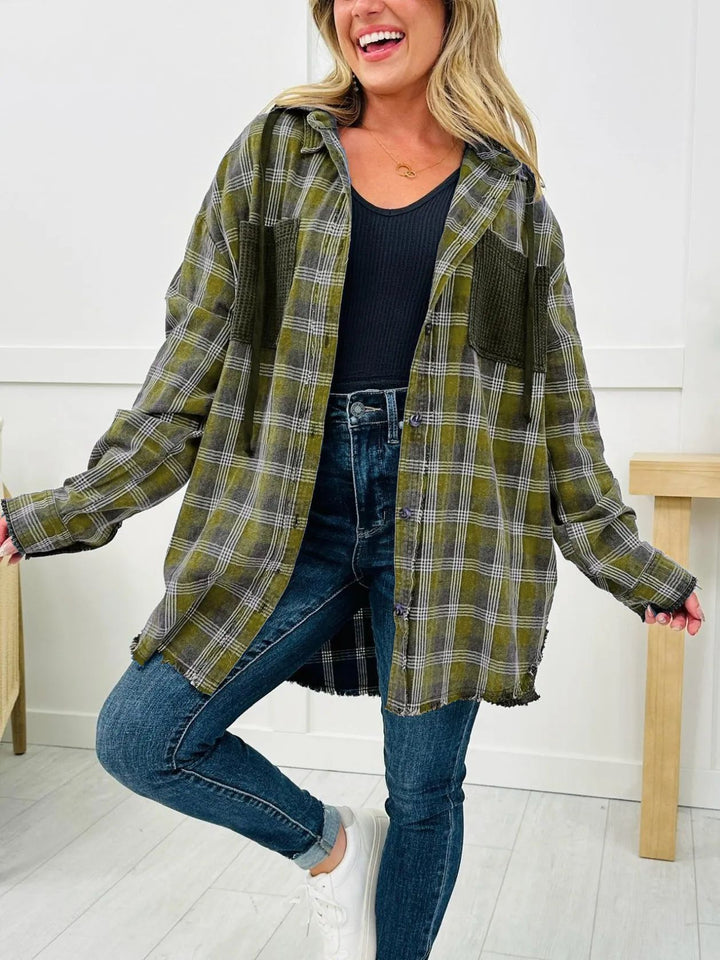 Kvinnors Oversized rutig skjorta jacka med fransdetaljer Mirla-Eva Jonsson