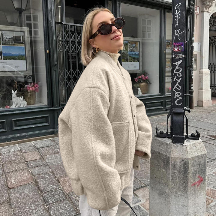 Kvinnors Överstor Fleecejacka med Knäppning Mirla-Eva Jonsson